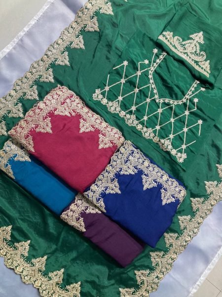 New Designer Saree Collection Online Premium Chinon Silk at Best Price Embroidery Sarees Wholesale