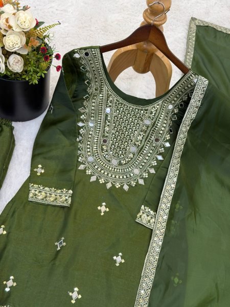 New Designer Zimmy Silk Embroidered Palazzo Suit Set Wholesale Best Rate Reselling  Ready To Wear Collection