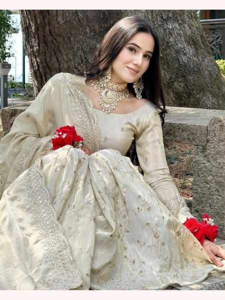 New Eid Collection In Pure Chinnon With Heavy Embroidery Sequence Work Suits  Ready To Wear Collection