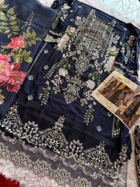 New Ethnic Wear Cotton Rayon Heavy Embroidered Suit with Muslin Lawn Digital Dupatta Pakistani Suits Wholesale