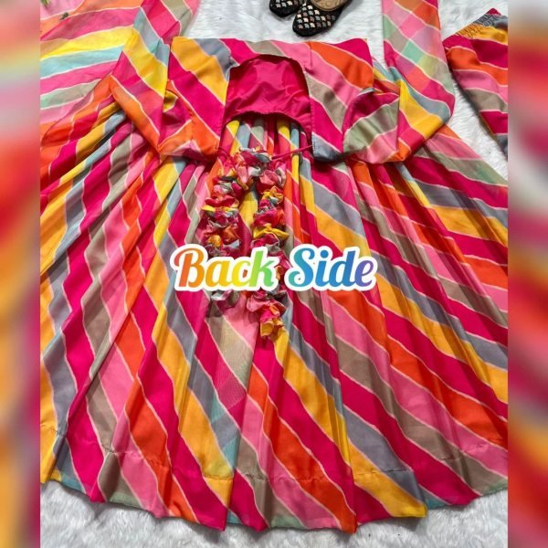 New Fancy Style Tabby Organza Anarkali Suit  3 Piece Kurti Set