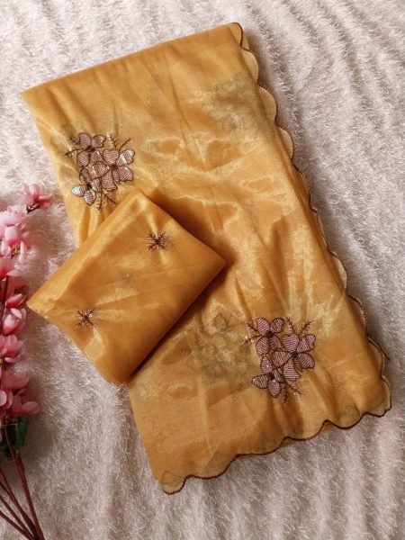 New Fashion Arrival by Royal Export Original Jimmy Choo Saree with Embroidery Work Silk Blouse Popular Traditional Party Wear Saree Collection 2025 JIMMY CHOO SAREE