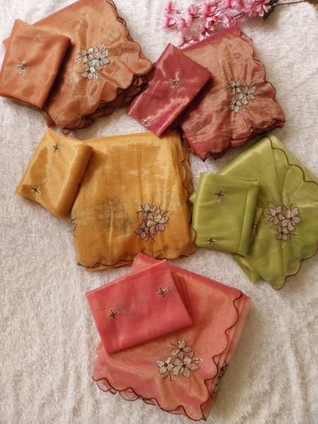 New Fashion Arrival by Royal Export Original Jimmy Choo Saree with Embroidery Work Silk Blouse Popular Traditional Party Wear Saree Collection 2025 JIMMY CHOO SAREE