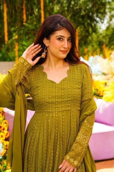  New Fashionable Sequence Work Anarkali Gown Kurti With Dupatta Wholesale
