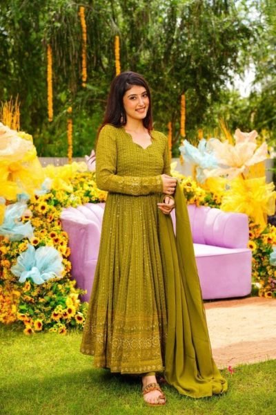  New Fashionable Sequence Work Anarkali Gown Kurti With Dupatta Wholesale
