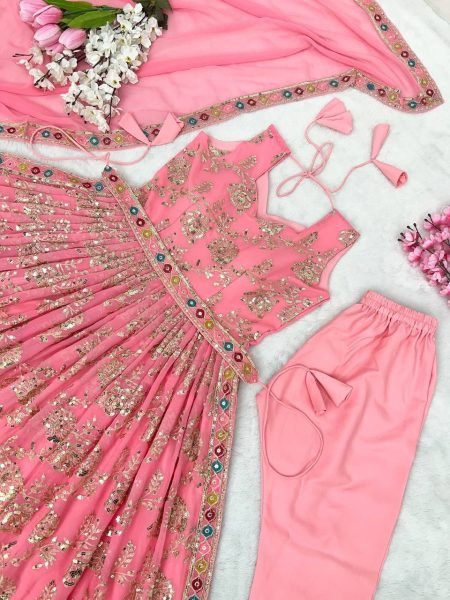 New Faux Georgette New Naira Cut Gown Ready To Wear Collection