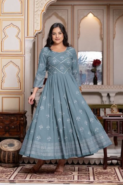 New Festive Elegent Indian Printed Anarkali  Gown  Anarkali Kurtis 