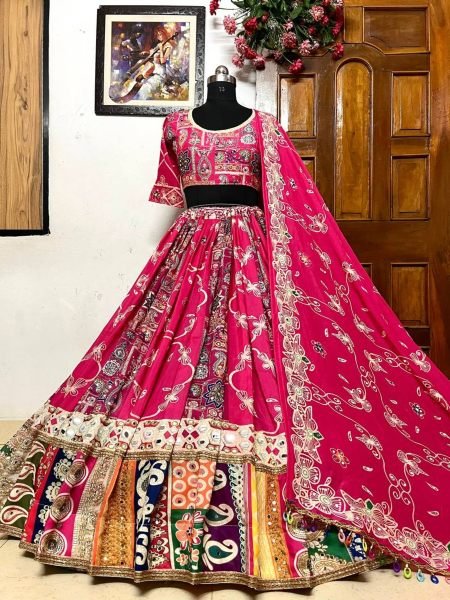 New Hit Design Navratri Special Muslin Cotton Lehenga Choli  Navratri Lehnega Choli