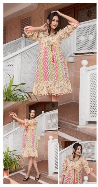 New In Stock | Stylish classic white cotton Floral Printed Dress  Western Ladies Top Wholesale