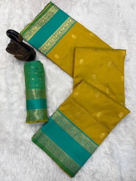 New Kanjivaram Silk Saree with Rich Zari Pallu anfd Running Blouse For Traditional Wear South Indian Saree 