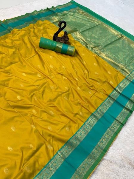 New Kanjivaram Silk Saree with Rich Zari Pallu anfd Running Blouse For Traditional Wear South Indian Saree 