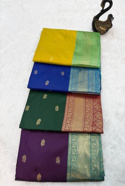 New Kanjivaram Silk Saree with Rich Zari Pallu anfd Running Blouse For Traditional Wear South Indian Saree 