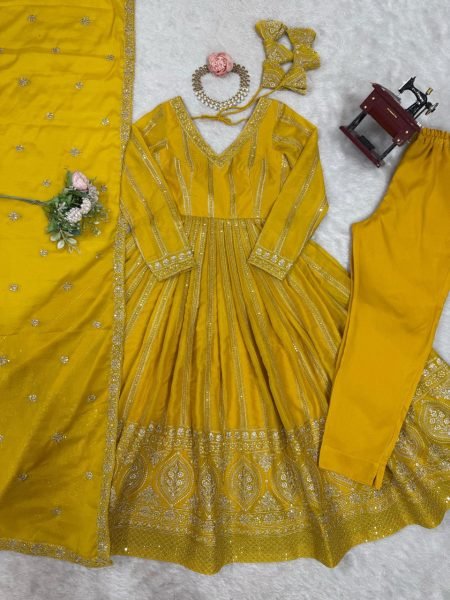 New Launch Anarkali Kurti 3-Piece Set Elegant Look with Dupatta Affordable & Ready to Ship Georgette Kurti 