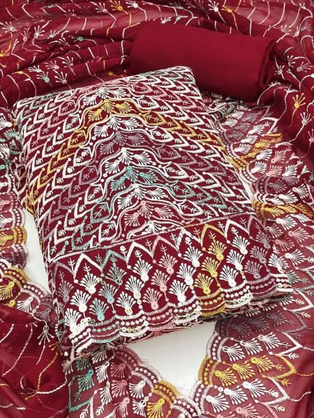 New Launch Jorjat Dress Material Set with Intricate Siffly Embroidery Dress Material 