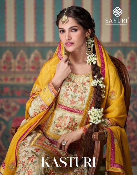 New Launch  Kasturi Real Simar Silk Ensemble by Sayuri Designer Designer Plazzo Salwar Suits Wholesale