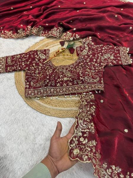 New Launch Space Silk Saree with Heavy Zari Embroidery Stitched Blouse Collection At Manufacturer Rate Designer Wedding Sarees Wholesale