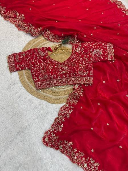 New Launch Space Silk Saree with Heavy Zari Embroidery Stitched Blouse Collection At Manufacturer Rate Designer Wedding Sarees Wholesale