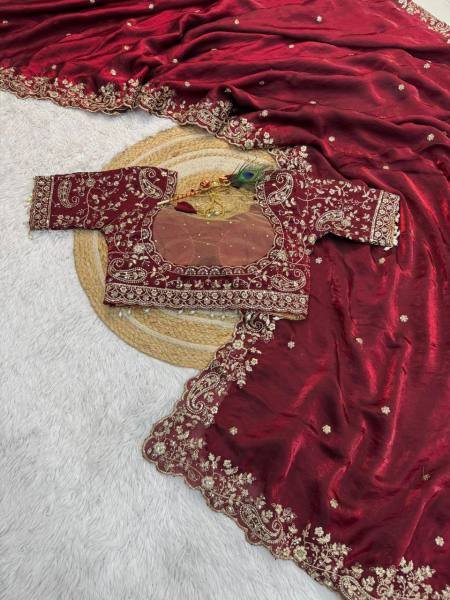 New Launch Space Silk Saree with Heavy Zari Embroidery Stitched Blouse Collection At Manufacturer Rate Designer Wedding Sarees Wholesale