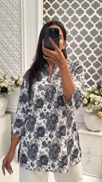 New Launch Twill Rayon Digital Print Top and Plazzo Set Tunics kurti
