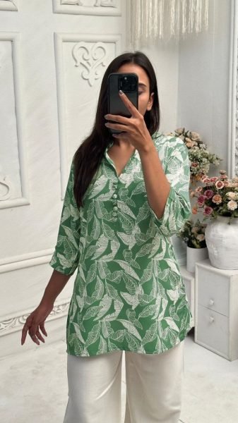 New Launch Twill Rayon Digital Print Top and Plazzo Set Tunics kurti