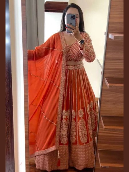 New Launching Georgette Lehenga Choli With Sequence Work  