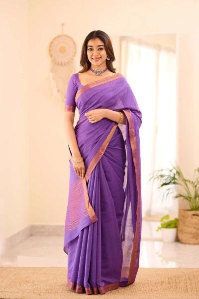 New Light Purple Color Saree for daily wear At Best Rate  South Indian Saree 