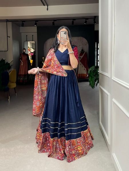 New Navy Blue Chaniya Choli For Navratri 