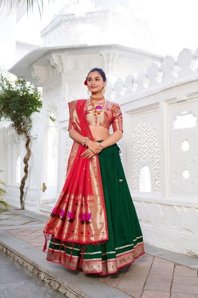 New Paithani Lehenga Choli with Jacquard Silk Blouse & Dupatta At Wholesale Price Designer Lehenga Choli