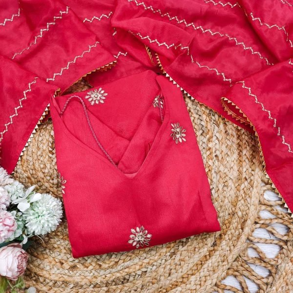 New Party Wear Red Anarkali Dress With Matching Dupatta  Perfact For Any Occasion Kurti With Dupatta Wholesale