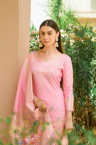 New Patola Concept Soft Banarasi Silk Suits  Churidar Salwar Suits Wholesale