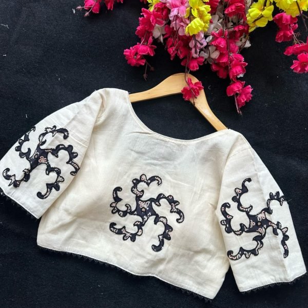 New Pure Khadi Cotton Readymade Stitched Half Sleeve Blouse For Women Blouse Collection