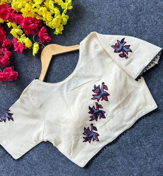 New Pure Khadi Cotton Readymade Stitched Half Sleeve Blouse For Women Blouse Collection
