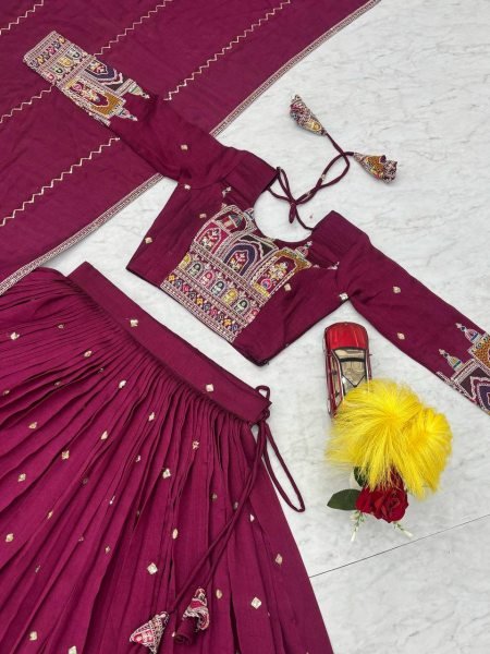 New Pure Vichitra Embroidered Lehenga Choli Set Coading Sequence  Heavy Thread Work Dupatta Party Wedding Wear Shop Online Worldwide Designer Lehenga Choli