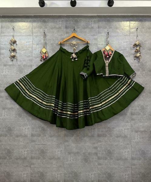 New Readymade Roman Silk Chaniya Choli 6 MTR Flair with Heavy Gotta   Sequins Lace For Navratri Special Navratri Lehnega Choli