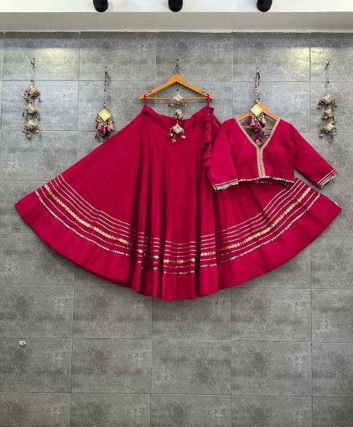 New Readymade Roman Silk Chaniya Choli 6 MTR Flair with Heavy Gotta   Sequins Lace For Navratri Special Navratri Lehnega Choli