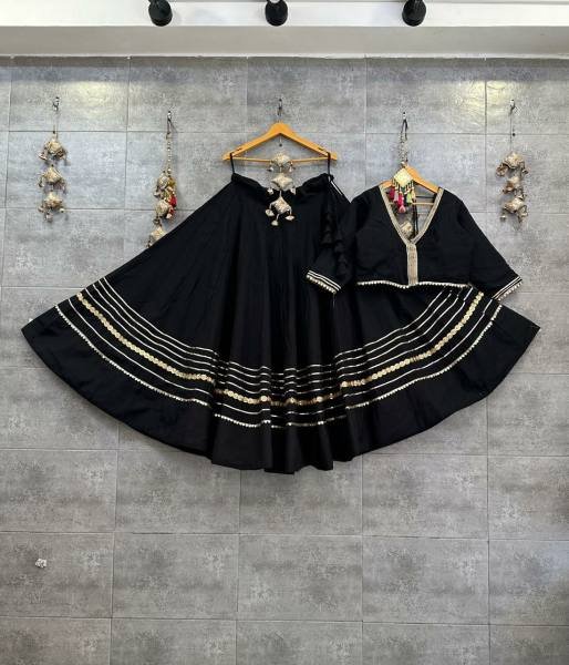New Readymade Roman Silk Chaniya Choli 6 MTR Flair with Heavy Gotta   Sequins Lace For Navratri Special Navratri Lehnega Choli