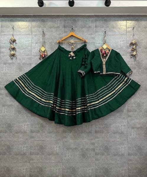 New Readymade Roman Silk Chaniya Choli 6 MTR Flair with Heavy Gotta   Sequins Lace For Navratri Special Navratri Lehnega Choli