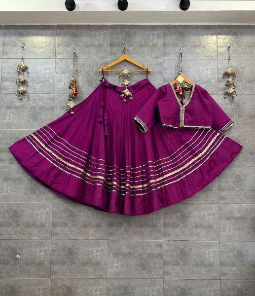 New Readymade Roman Silk Chaniya Choli 6 MTR Flair with Heavy Gotta   Sequins Lace For Navratri Special Navratri Lehnega Choli
