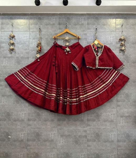 New Readymade Roman Silk Chaniya Choli 6 MTR Flair with Heavy Gotta   Sequins Lace For Navratri Special Navratri Lehnega Choli