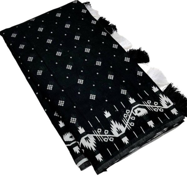 New Soft Linen Cotton Saree with Digital Print Cotton Tassels on Pallu Pure Cotton Best Summer Offer Now Cotton Sarees Wholesale