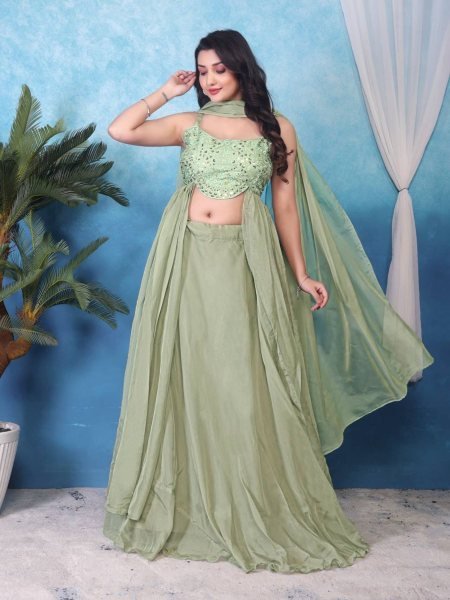 New Style Designer Ready to Wear Lehenga Choli Heavy Mono Banglory Silk with Sequin &  Embroidery Work for Bulk Orders Available  Lehenga