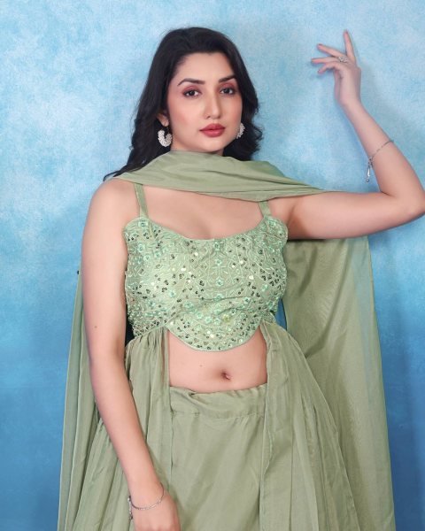 New Style Designer Ready to Wear Lehenga Choli Heavy Mono Banglory Silk with Sequin &  Embroidery Work for Bulk Orders Available Designer Lehenga Choli