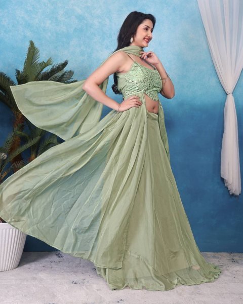 New Style Designer Ready to Wear Lehenga Choli Heavy Mono Banglory Silk with Sequin &  Embroidery Work for Bulk Orders Available Designer Lehenga Choli