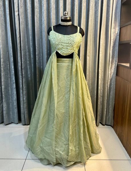 New Style Designer Ready to Wear Lehenga Choli Heavy Mono Banglory Silk with Sequin &  Embroidery Work for Bulk Orders Available Designer Lehenga Choli
