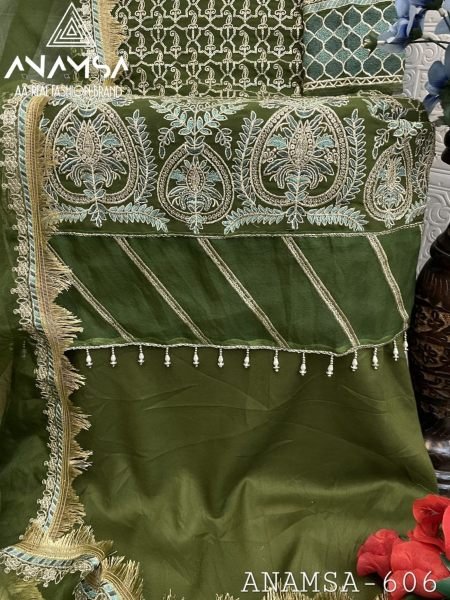 New Super Hit Suit Set Foux Georgette With Heavy Embroidery and Sequence work Embroidery Suits Wholesale