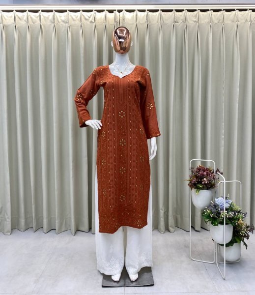 New Trending Rayon Kurta Set with Palazzo Ready To Wear Collection