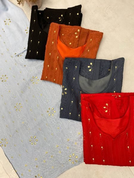 New Trending Rayon Kurta Set with Palazzo Ready To Wear Collection