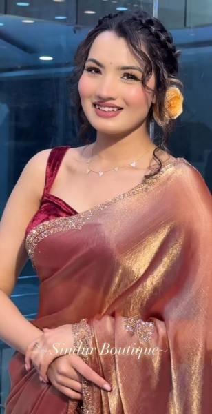 New Two Tone Golden Diamond Suneri Saree with Velvet Blouse For Party   Wedding Wear Designer Wedding Sarees Wholesale
