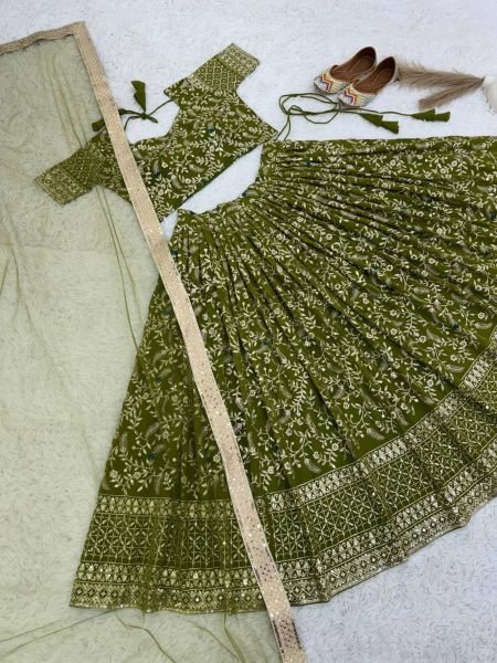 New Wedding Collection Faux Georgette Lehenga Choli  Designer Lehenga Choli