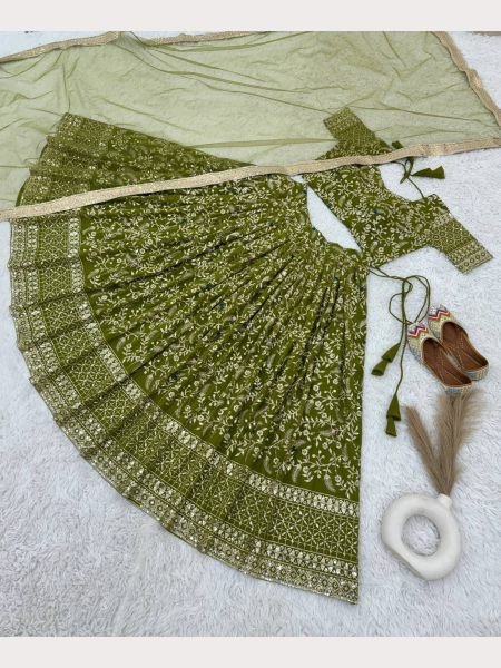 New Wedding Collection Faux Georgette Lehenga Choli  Designer Lehenga Choli